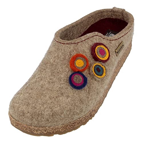 HAFLINGER Grizzly Kanon Filzpantoffel Hausschuh Filzclog Kork Torf, Gr. 43 von HAFLINGER