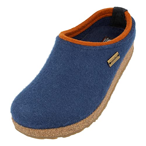 HAFLINGER Grizzly Kris Filzpantoffel Hausschuh Filzclog Blaubeere, Gr.39 von HAFLINGER