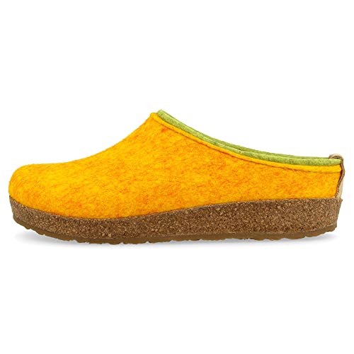 HAFLINGER Grizzly Kris Filzpantoffel Hausschuh Filzclog Gelb (Mais 252), Gr.41 von HAFLINGER