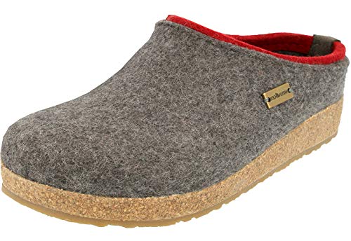 HAFLINGER Grizzly Kris Filzpantoffel Hausschuh Filzclog Grau (Anthrazit 304), Gr.38 von HAFLINGER