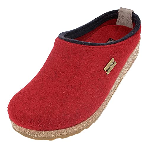HAFLINGER Grizzly Kris Filzpantoffel Hausschuh Filzclog Paprika, Gr. 44 von HAFLINGER