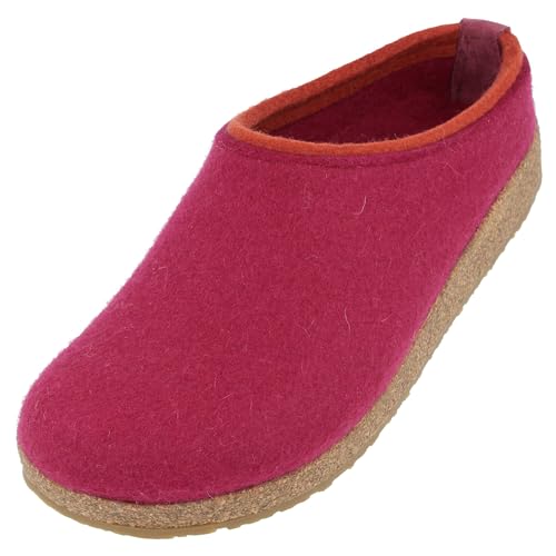 HAFLINGER Grizzly Kris Filzpantoffel Hausschuh Filzclog Pink (Port 33), Gr.41 von HAFLINGER