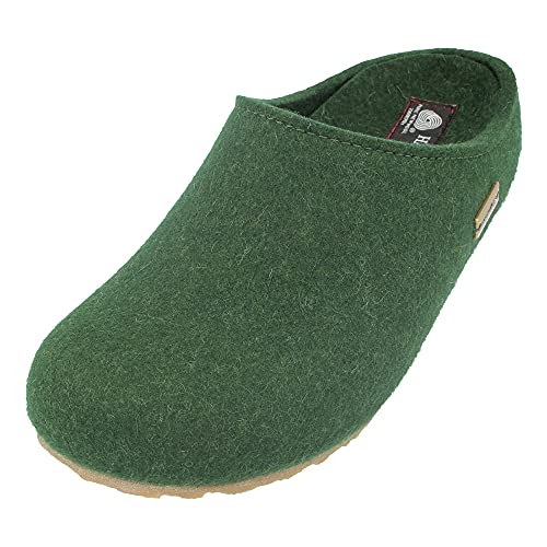 HAFLINGER Grizzly Michl Filzpantoffel Hausschuh mit Gummisohle Eibe, Gr. 37 von HAFLINGER