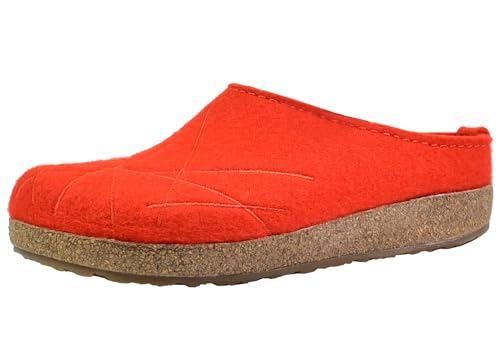 HAFLINGER Grizzly Mikado Filzpantoffeln mit Gummisohle Unisex Orange (Orange 118), Gr. 38 von HAFLINGER