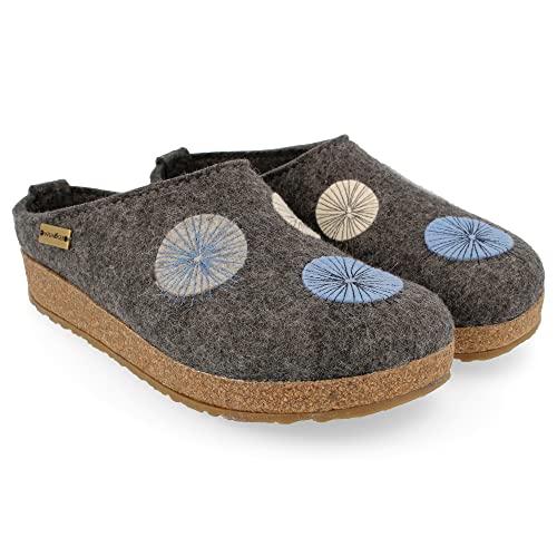 HAFLINGER Grizzly Radius Filzpantoffeln mit Gummisohle Unisex (Anthrazit 04), Gr. 36 von HAFLINGER