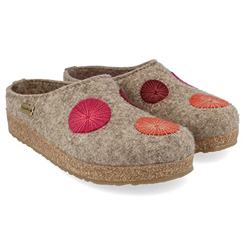 HAFLINGER Grizzly Radius Filzpantoffeln mit Gummisohle Unisex (Torf 550), Gr. 40 von HAFLINGER