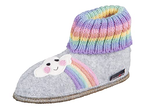 HAFLINGER Hüttenschuh Alles Wird gut Hausschuh, steingraumeliert, 26 EU von HAFLINGER