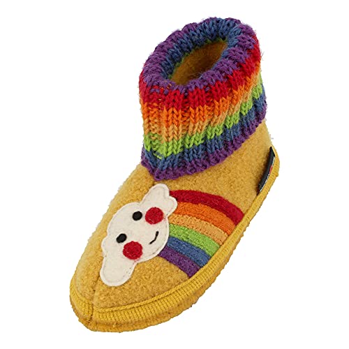 Haflinger Hüttenschuh Alles Wird gut Hausschuh, Sonne, 32 EU von HAFLINGER