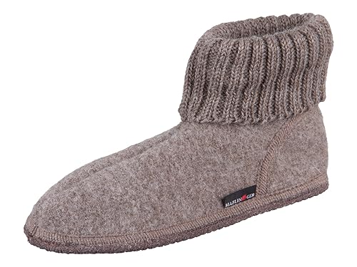HAFLINGER Hüttenschuh Karl 631047-46 Wolle Beige (beigemeliert), 42 von HAFLINGER