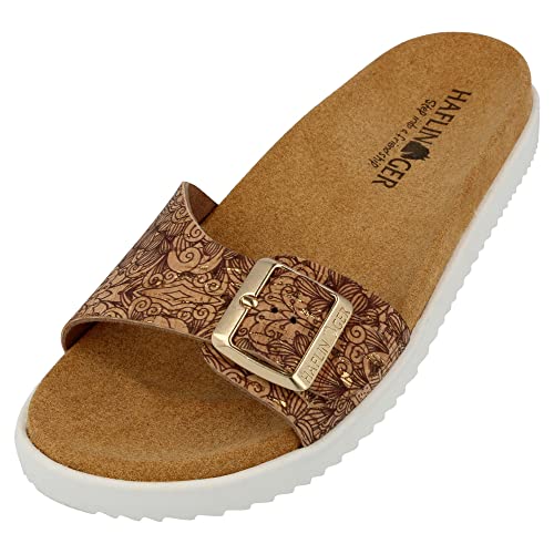 HAFLINGER Korfu Summer Slide vegane Pantolette Sandale Corkmulti Henna (1701), Gr. 38 von HAFLINGER