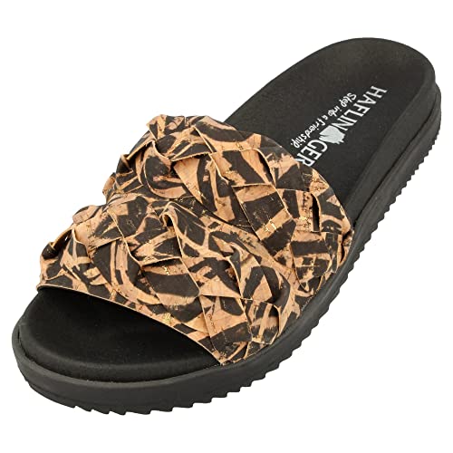 HAFLINGER Kreta Summer Slide vegane Pantolette Sandale Corkmulti Zebra (1702), Gr. 40 von HAFLINGER