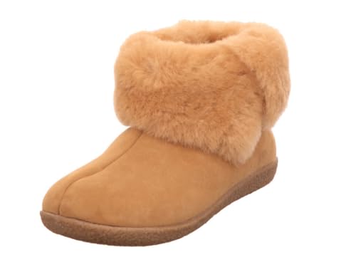 HAFLINGER Lammfell Leder Hausschuhe Lemmi Unisex Stiefel Beige (Beigemeliert Öko 46), Gr 36 von HAFLINGER