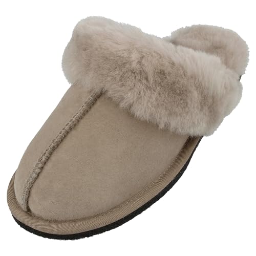 HAFLINGER Lammfell Hausschuhe North Star Filzpantoffel Beige (Sahara), Gr 37 von HAFLINGER