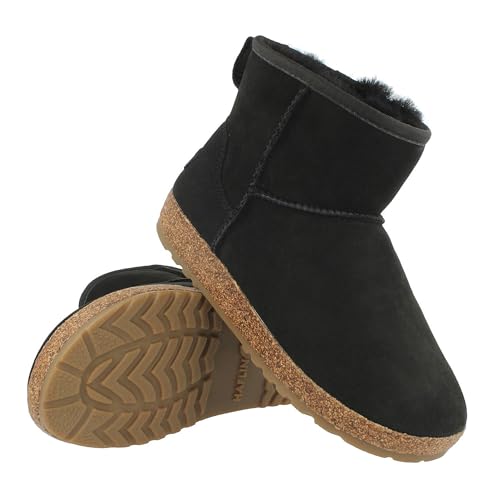 HAFLINGER Lammfell Leder Boots Aino Outdoor Stiefel unisex Schwarz (Schwarz 3), Gr 38 von HAFLINGER