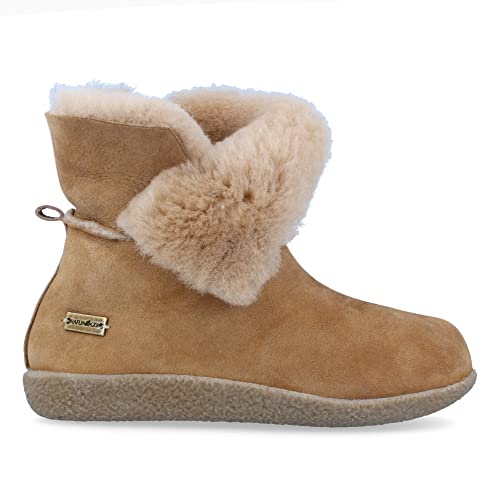 HAFLINGER Lammfell Leder Hausschuhe Lemmi Unisex Stiefel Beige (Beigemeliert Öko 46), Gr 44 von HAFLINGER