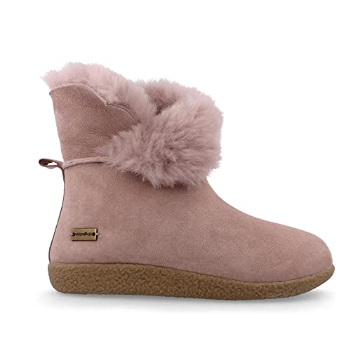 HAFLINGER Lammfell Leder Hausschuhe Lemmi Unisex Stiefel Rosa (Rosenholz), Gr 37 von HAFLINGER