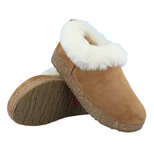 HAFLINGER Lammfellclog Iceland Filzpantoffel Hausschuh Chestnut, Gr 37 von HAFLINGER