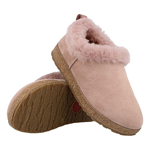 HAFLINGER Lammfellclog Iceland Filzpantoffel Hausschuh Rosenholz, Gr 37 von HAFLINGER