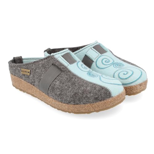 HAFLINGER Magic Filz Clogs Pantoletten Schuhe Unisex, Aquamarin 610, 5 Women/3 Men von HAFLINGER