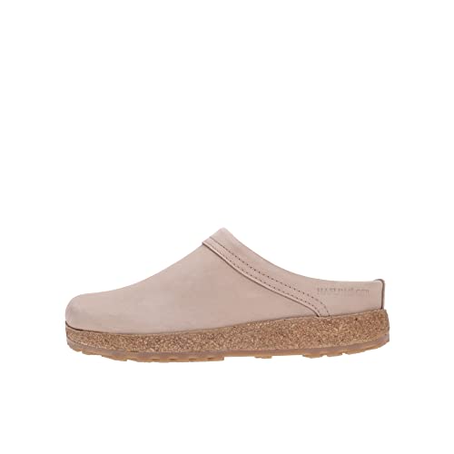 HAFLINGER Malmö Eleganter Clog aus Leder mit Gummisohle und Kork Latex Fußbett (Beige 2740), Gr. 44 von HAFLINGER