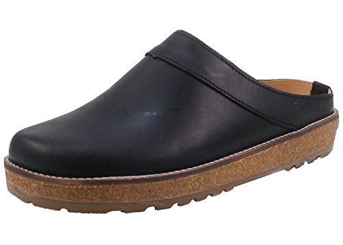 HAFLINGER Neo Travel Eleganter Clog aus Leder mit Gummisohle und Kork Fußbett Schwarz (701), Gr. 37 von HAFLINGER