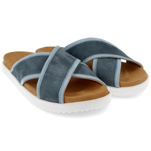 HAFLINGER Palma Summer Slide Pantolette Sandale Damen Blau (Jeans 1773), Gr. 39 von HAFLINGER