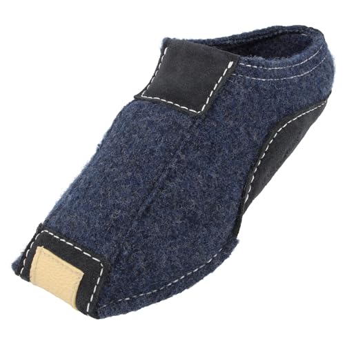 HAFLINGER Pocahontas Pantoffel Hausschuh mit TR-Gummisohle Wechselfussbett unisex (Jeans 72), Gr. 44 von HAFLINGER