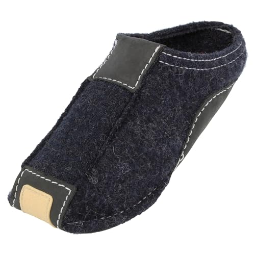 HAFLINGER Pocahontas Pantoffel Hausschuh mit TR-Gummisohle Wechselfussbett unisex (Kapitän 79), Gr. 39 von HAFLINGER