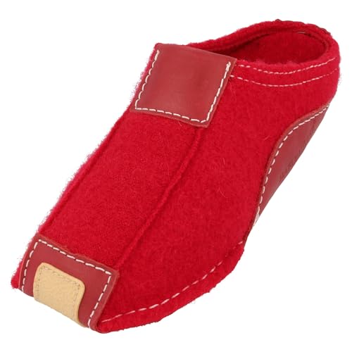 HAFLINGER Pocahontas Pantoffel Hausschuh mit TR-Gummisohle Wechselfussbett unisex (Ziegelrot 85), Gr. 43 von HAFLINGER