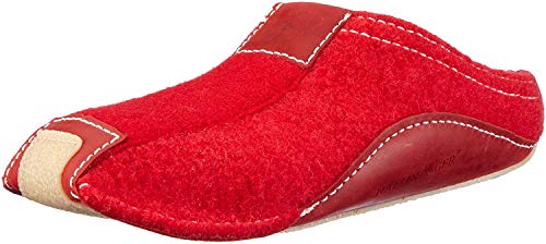 HAFLINGER Schuhe Damen Herren Hausschuhe Pantoffeln Wolle Pocahontas 411001, Größe:36 EU, Farbe:Rot von HAFLINGER