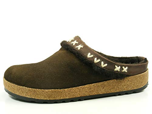 HAFLINGER Shetland 731003-0-62 Schuhe Damen Hausschuhe Pantoffeln Lammfell Clog, Größe:39 EU, Farbe:Braun von HAFLINGER