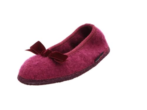 HAFLINGER Slipper Fiocco Filzpantoffel Hausschuh Ballerina Pink (Maulbeere 101), Gr. 37 von HAFLINGER