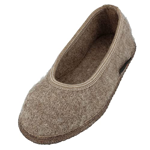 HAFLINGER Slipper Marina Filzpantoffel Hausschuh Ballerina Beigemeliertoeko, Gr. 39 von HAFLINGER