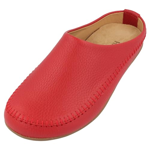 HAFLINGER Softi Lederpantoffeln Hausschuhe Ballerina im schlichten Design (Paprika 342), Gr. 43 von HAFLINGER
