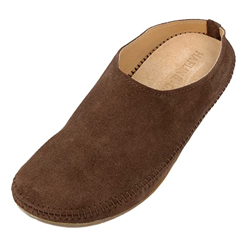 HAFLINGER Softino Lederpantoffeln Hausschuhe Ballerina im schlichten Design Braun (Kaffee 65), Gr. 37 von HAFLINGER