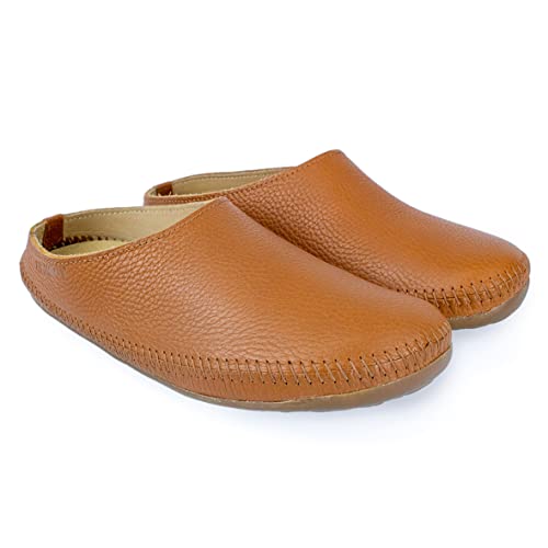 HAFLINGER Softino Lederpantoffeln Hausschuhe Ballerina im schlichten Design Braun (Kamel 364), Gr. 41 von HAFLINGER
