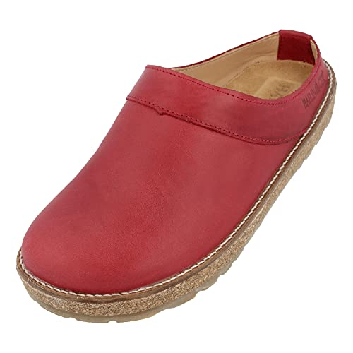 HAFLINGER Neo Travel Eleganter Clog aus Leder mit Gummisohle und Kork Fußbett Rot (771), Gr. 36 von HAFLINGER