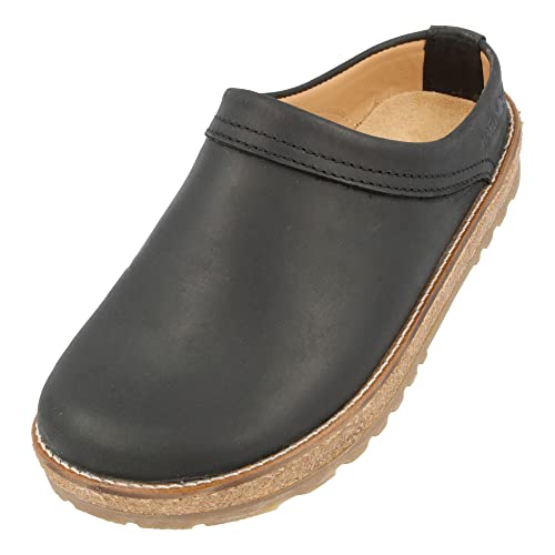 HAFLINGER Travel-Classic Eleganter Clog aus Leder mit Eva-Sohle (Schwarz 701), Gr. 37 von HAFLINGER