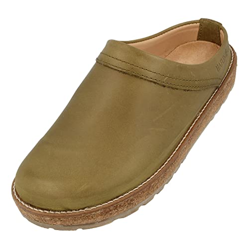 HAFLINGER Travel-Classic Eleganter Clog aus Leder mit Eva-Sohle Oliv (Birmania 713), Gr. 40 von HAFLINGER