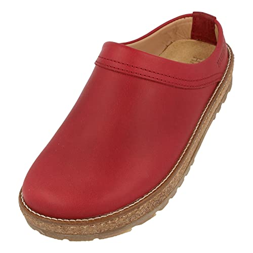 HAFLINGER Travel-Classic Eleganter Clog aus Leder mit Eva-Sohle Rot (771), Gr. 36 von HAFLINGER