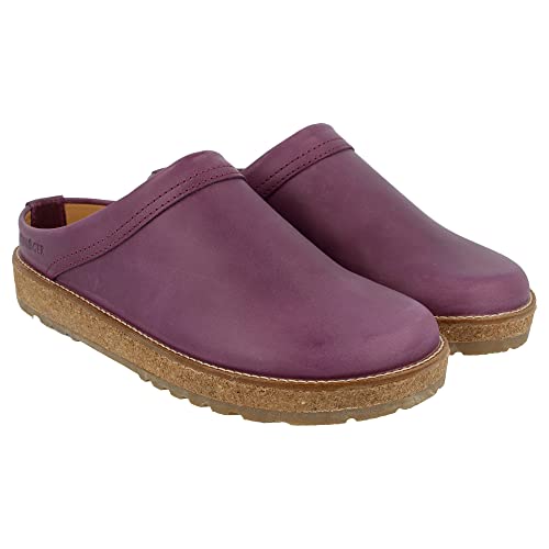 HAFLINGER Travel-Classic Eleganter Clog aus Leder mit Gummisohle (Violett 1429), Gr. 39 von HAFLINGER