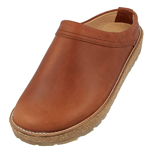 HAFLINGER Travel-Classic Eleganter Clog aus Leder mit Gummisohle Braun (Kaffeebraun 735), Gr. 36 von HAFLINGER