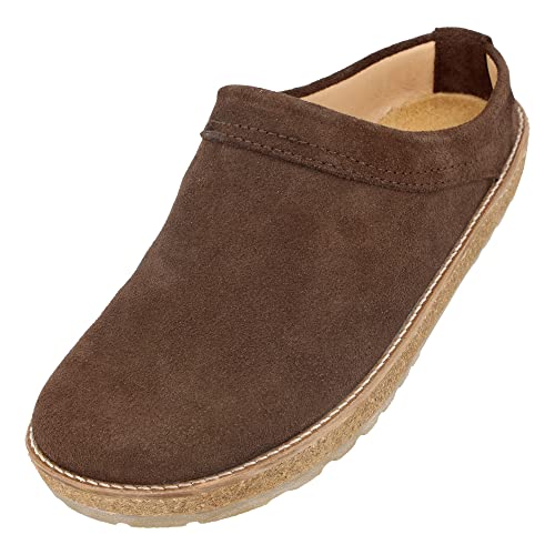 HAFLINGER Travel-Classic Eleganter Clog aus Leder mit Gummisohle Braun (Marone 916), Gr. 42 von HAFLINGER