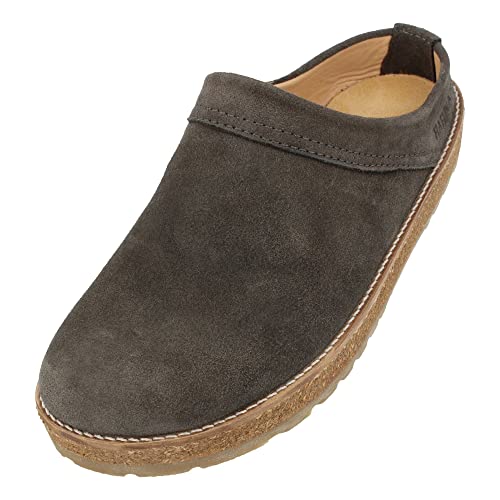 HAFLINGER Travel-Classic Eleganter Clog aus Leder mit Gummisohle Dunkelgrau (Graphit 2705), Gr. 36 von HAFLINGER