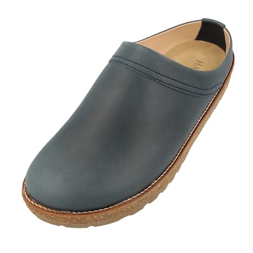 HAFLINGER Travel-Classic Eleganter Clog aus Leder mit Gummisohle Schwarz (Bali 835), Gr. 46 von HAFLINGER