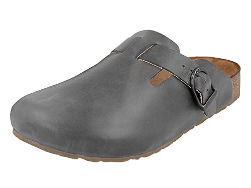 HAFLINGER Bio Lorenzo Damen Herren Pantolette Clog 819052-0, Größe:43 EU, Farbe:Grau von HAFLINGER