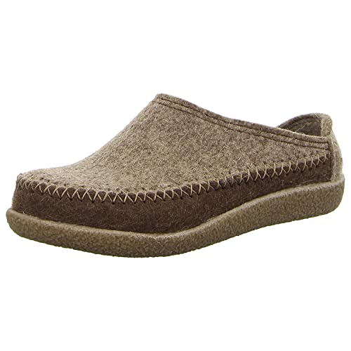 HAFLINGER Unisex Hausschuhe Blizzard Credo-Duo torf Gr. 43 von HAFLINGER