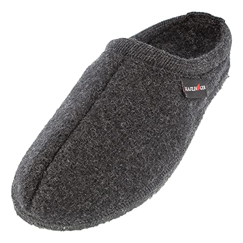 HAFLINGER Walktoffel Alaska Wolle Filzpantoffel Hausschuh Graphit, Gr. 43 von HAFLINGER