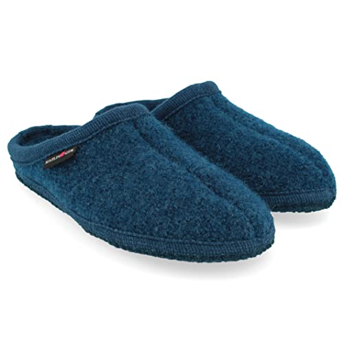 HAFLINGER Walktoffel Alaska Wolle Filzpantoffel Hausschuh Türkis, Gr. 37 von HAFLINGER