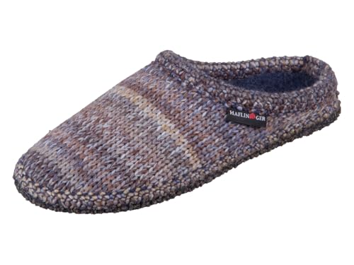 HAFLINGER Walktoffel Tricote 612085-72 Wolle Blau (Jeans), 41 von HAFLINGER